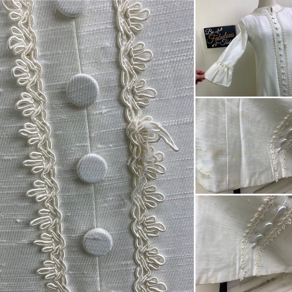Vintage 50s Wedding Dress w/ Train - Picture 4 of 6